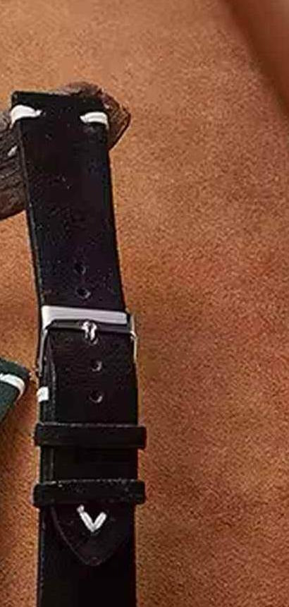 Suede Leather Watch Strap - Black
