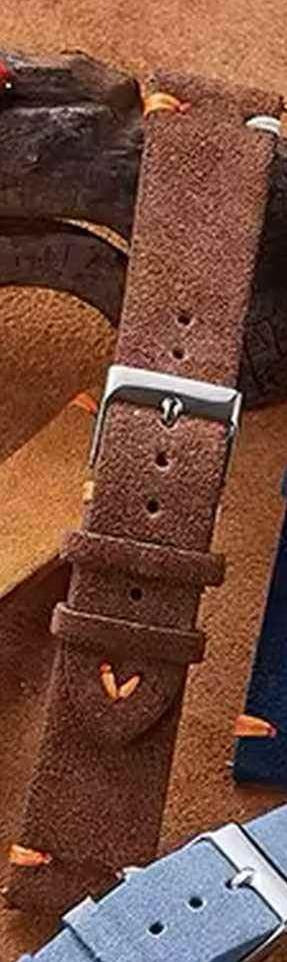 Suede Leather Watch Strap - Coffee