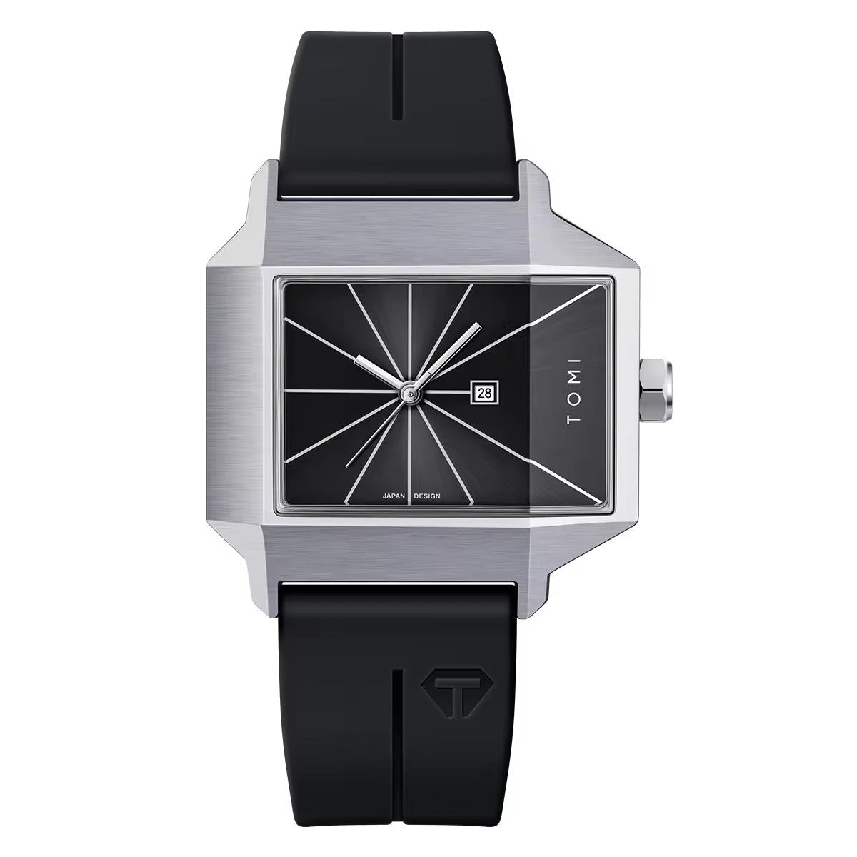 Silver case black dial