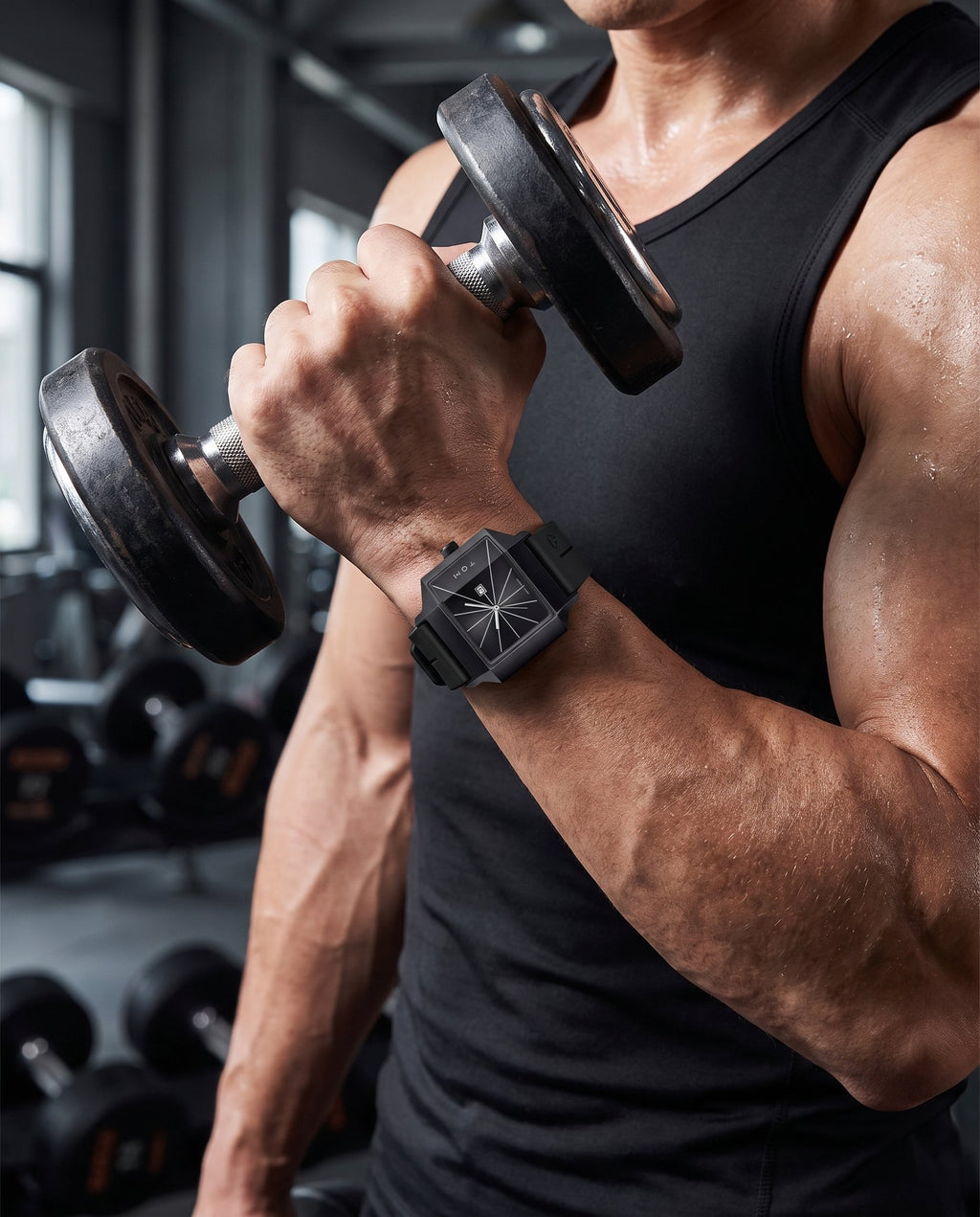 AWC Square Silicone Quartz gym wrist shot