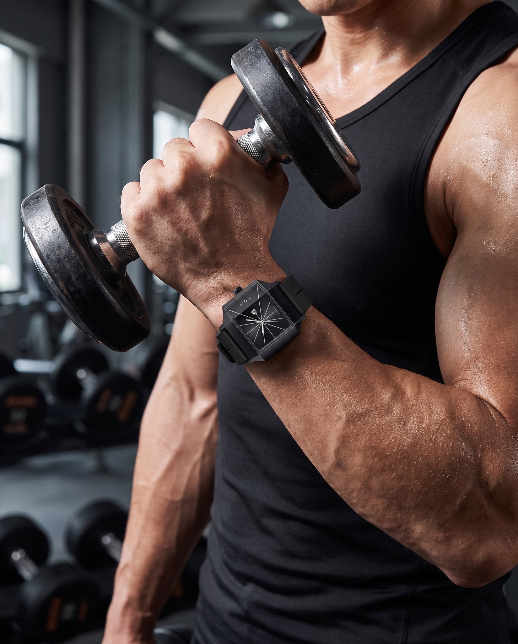 AWC Square Silicone Quartz gym wrist shot