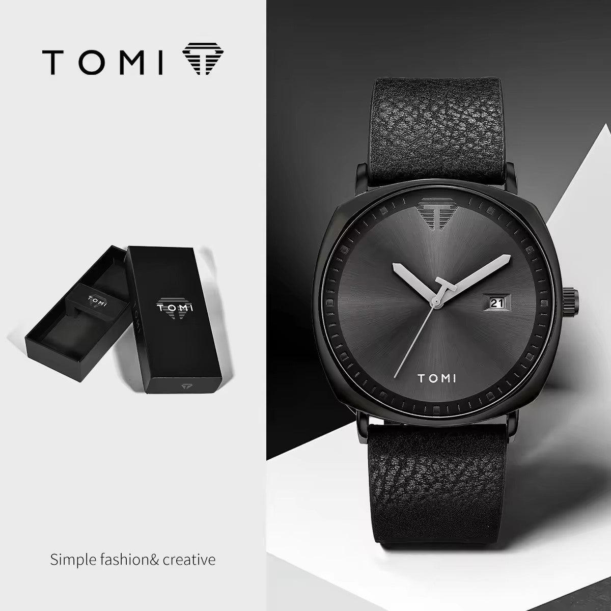 Black case black dial black band