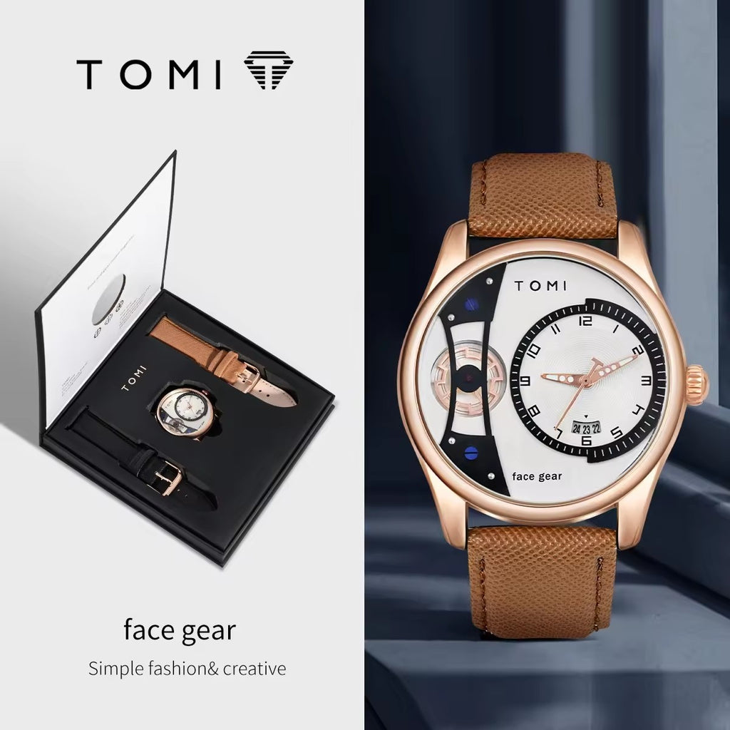 Rose case white dial coffee band - gift boxed