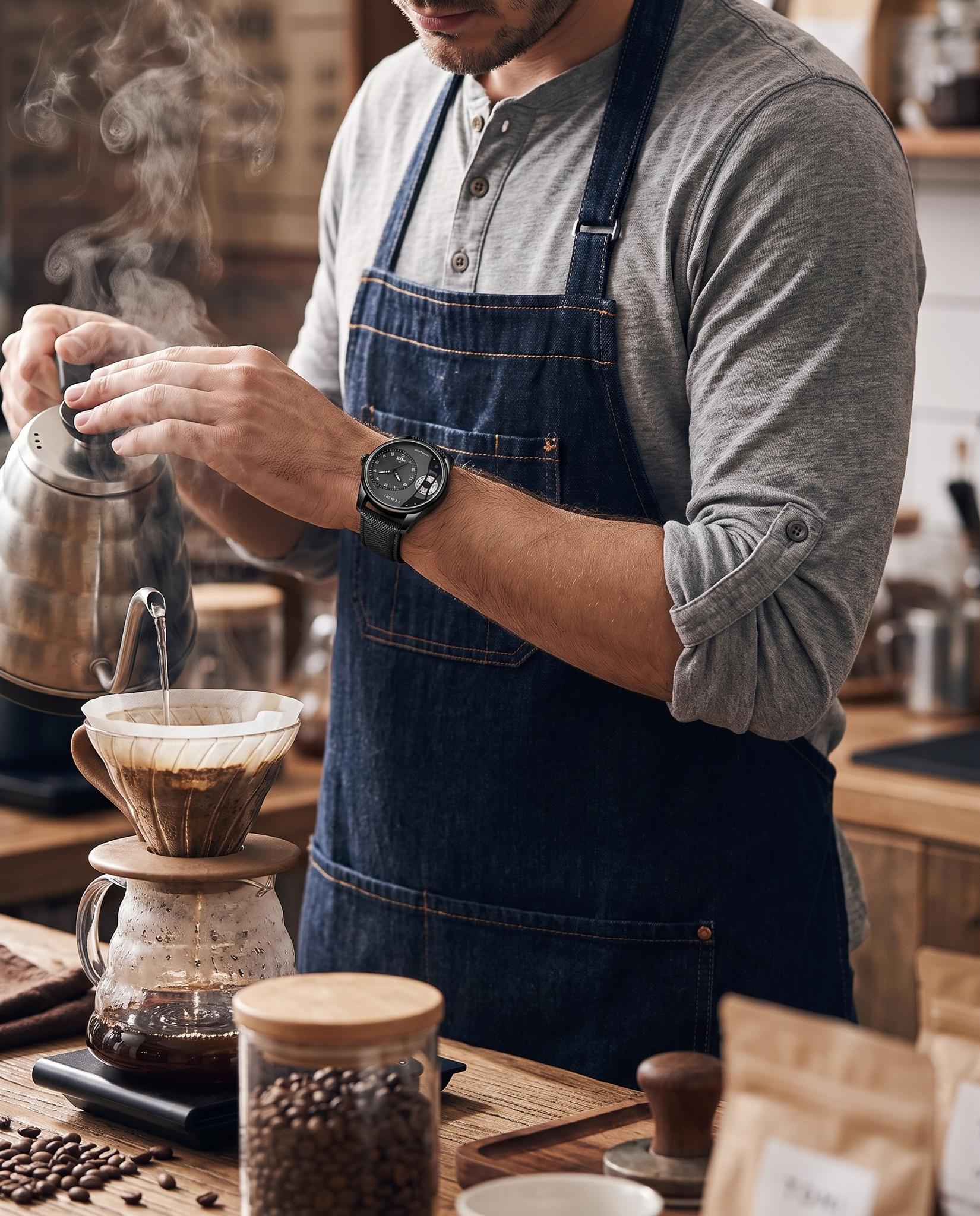 AWC Face Gear Quartz barista pour-over wrist shot