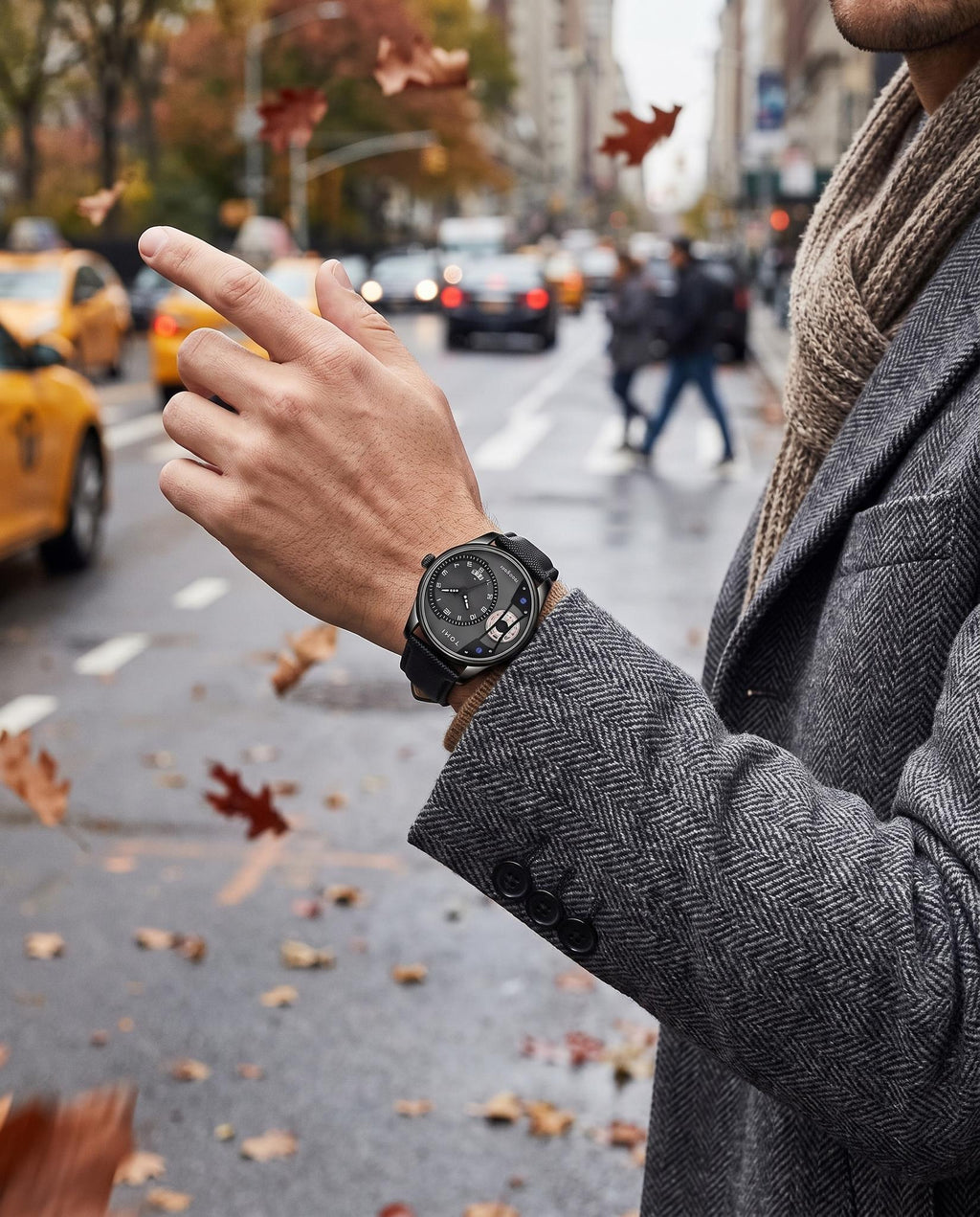 AWC Face Gear Quartz autumn overcoat wrist shot