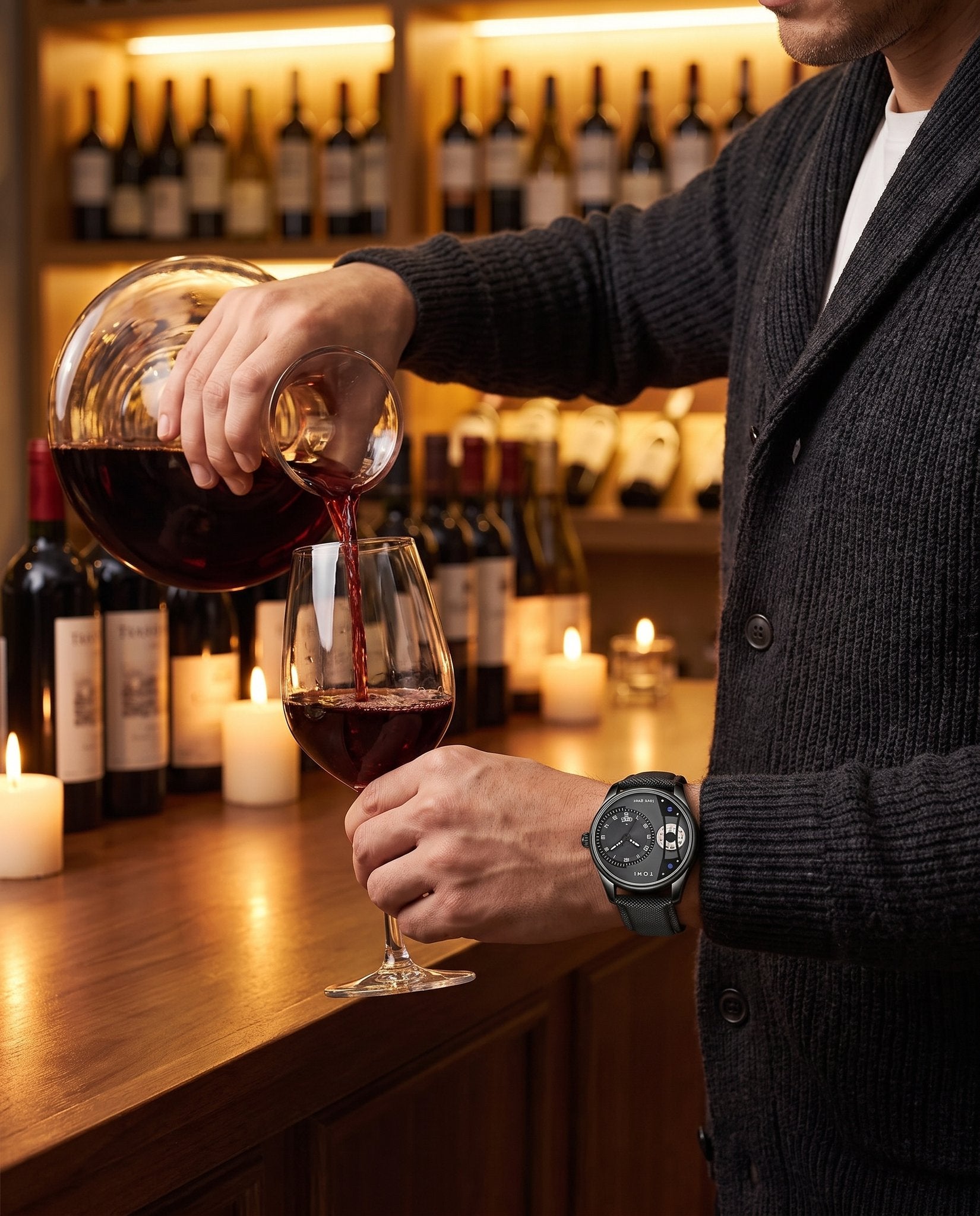 AWC Face Gear Quartz wine bar wrist shot
