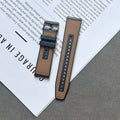 Brown 22mm Crazy Horse leather-texture silicone quick-release watch strap