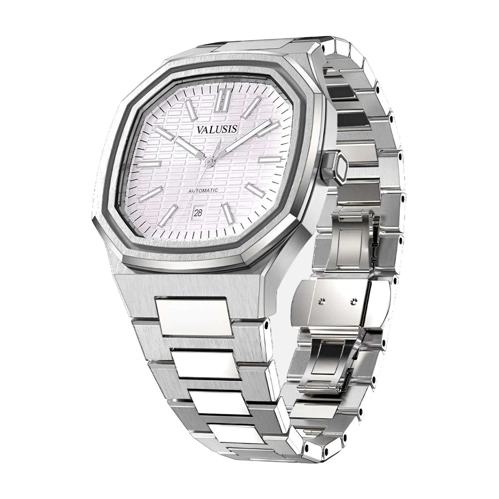 Valusis Volt White Automatic on pure white background