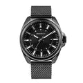 WINDOWSTIME Black quartz watch with black mesh band