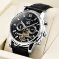 WINDOWSTIME 41mm Black open-heart automatic watch
