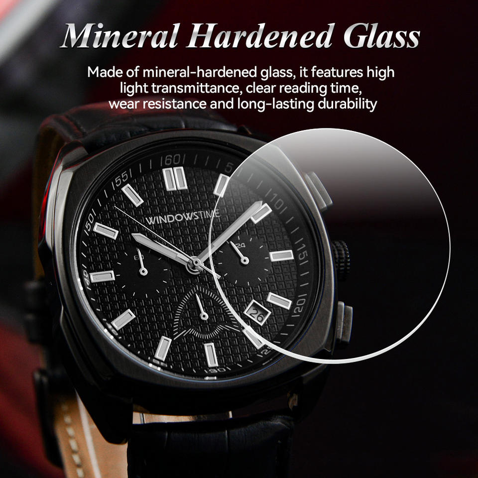 WINDOWSTIME chronograph case and dial detail