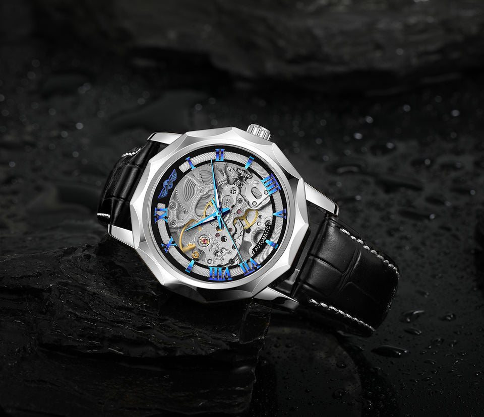 WINNER WRG8249 M3S2 silver blue automatic watch official supplier lifestyle image