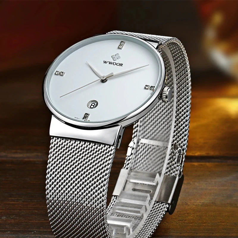 WWOOR ultra thin quartz watch packaging