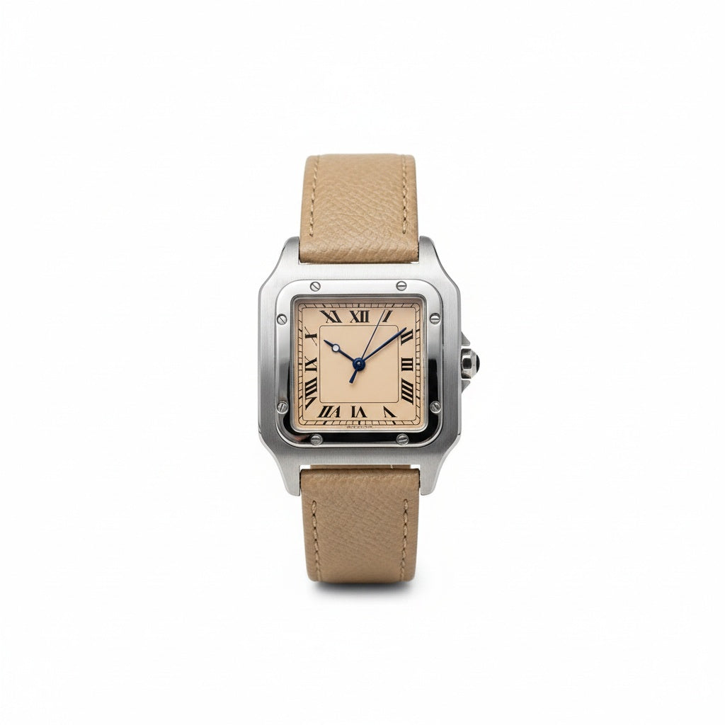 CILOA Retro Square Roman Numeral Quartz Watch, studio view